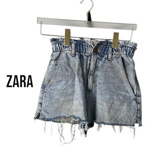 ZARA High Waisted Denim Shorts | Women’s 2 | Ruffle
